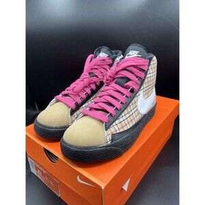 Nike Blazer Mid 'Black Hemp Pinkfire II Plaid' (325064-011) Sz 4Y / 5.5 Women’s